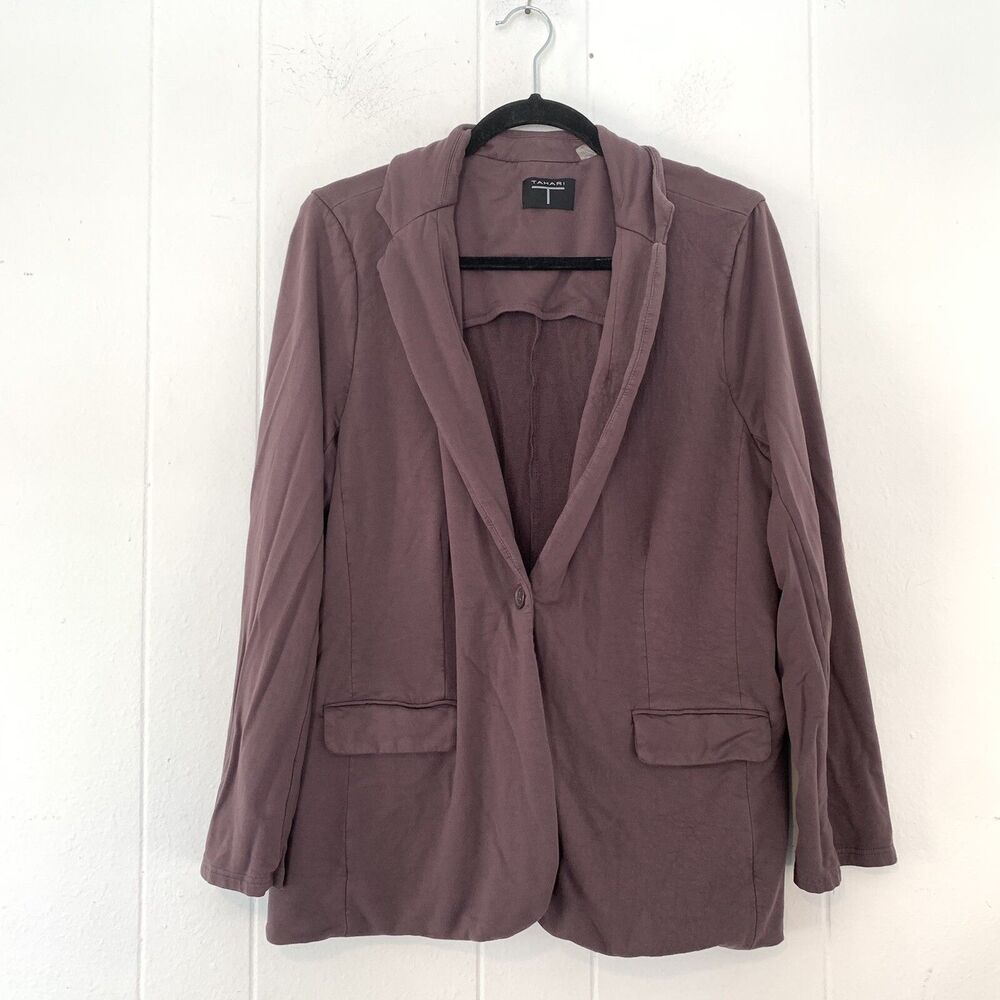 Tahari Womens XL Blazer Stretch Casual Soft Comfort Haze Purple Grey Office